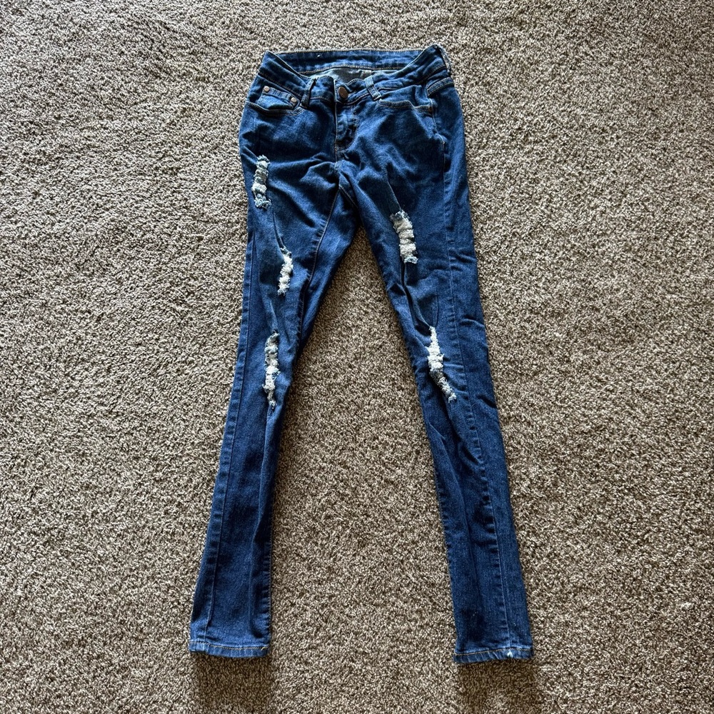 Distressed Blue Women's Jeans